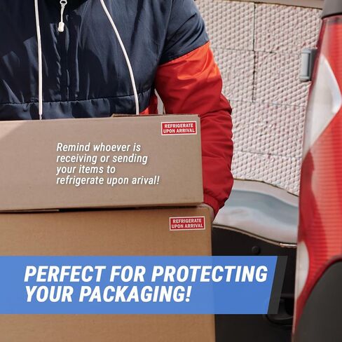 2400 Labels - 1.5 x 4 inch - Refrigerate Upon Arrival Stickers/Refrigerate Upon Arrival Labels for Persishable Items/Fruits/Freight Forwarding in Saudi Arabia