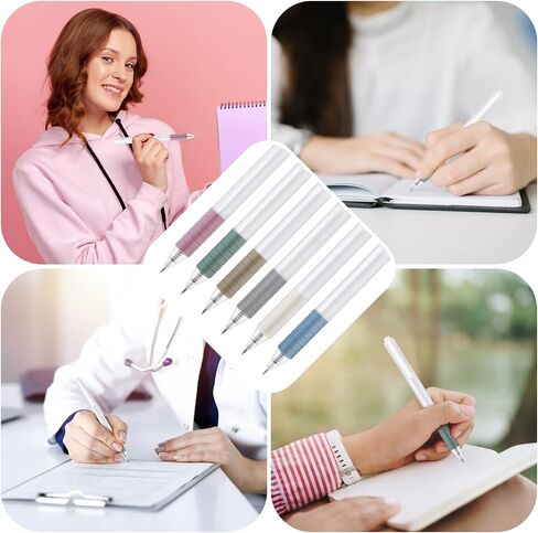 قلم حبر جاف قابل للسحب من cobee® مع قبضة ناعمة، 6 قطع من أقلام حبر جل 0.5 مم، قلم ذو نقاط دقيقة، أقلام كتابة بالحبر الأسود، قلم جل للكتابة السلس للوازم المدرسية المكتبية in Saudi Arabia