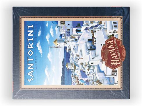 MyPuzzle Greece Santorini - in Blue and White, Vintage Travel Poster - Premium 500 Piece Jigsaw Puzzle for Adults in Kuwait