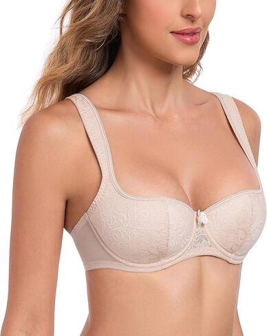 حمالة صدر نسائية من Lemorosy رافعة للأعلى من Balconette مبطنة بشكل خفيف من الدانتيل Demi Shelf Underwire in Kuwait