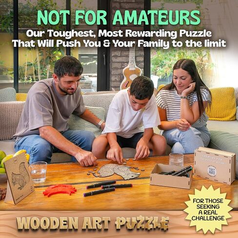 Squirrel Mandala Coloring Jigsaw Puzzles for Adults - 2-in-1 Adult Puzzles & Coloring Set, Challenging Wooden Puzzle for Adults & Family Quality Time, Includes 12 Acrylic Markers for Creative Fun in Saudi Arabia