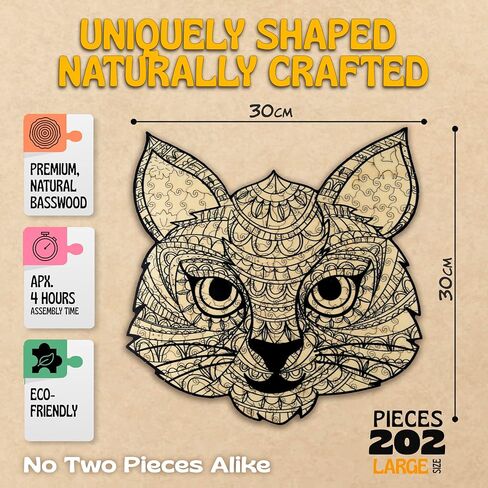 Squirrel Mandala Coloring Jigsaw Puzzles for Adults - 2-in-1 Adult Puzzles & Coloring Set, Challenging Wooden Puzzle for Adults & Family Quality Time, Includes 12 Acrylic Markers for Creative Fun in Saudi Arabia