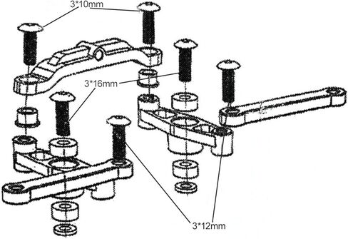 سبائك الألومنيوم الكرة تحمل توجيه جسر عدة ل Tamiya TT-02 TT-02B RC هيكل السيارة ترقية أجزاء in Kuwait