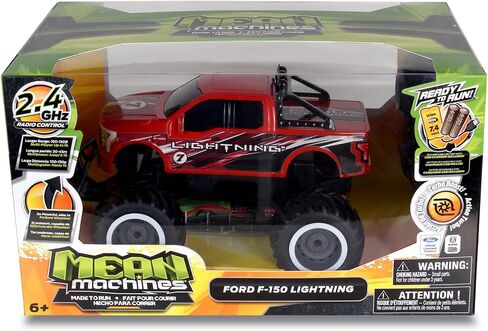 يعني الآلات: RTR RC - Ford F150 Lightning - أحمر - أداء عالٍ 2.4 جيجا هرتز للدونتس والعجلات، تعزيز توربو، مركبة جاهزة للتشغيل يتم التحكم فيها عن بعد in Kuwait