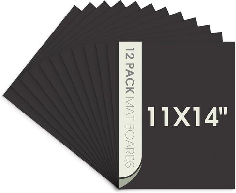 Pack of 12 11x14 Uncut Black Mat Boards, Acid Free Matte Backing Boards for Pictures, Prints, Frames, Arts in Saudi Arabia