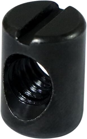 Xadnitu 1/4"-20 Threaded 10mmX16mm Black Barrel Nuts,Carbon Steel with Black Oxide Cross Dowel Hammer Slotted Nuts Hardware Replacement for Furniture Toddler Beds,Baby Cribs,Futon Bunk Bed (25) in Saudi Arabia
