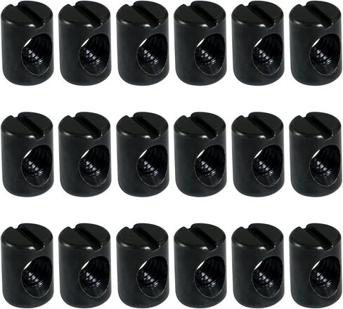 Xadnitu 1/4"-20 Threaded 10mmX16mm Black Barrel Nuts,Carbon Steel with Black Oxide Cross Dowel Hammer Slotted Nuts Hardware Replacement for Furniture Toddler Beds,Baby Cribs,Futon Bunk Bed (25) in Saudi Arabia