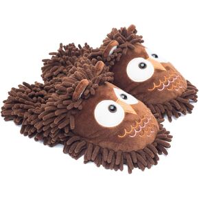 ofoot Womens & Childrens Cute Warm Fuzzy House Slippers Adult Furry Animal Shoes Non Slip Rubber Sole,Monkey Rabbit Koala Fox Owl Cat Lion Bunny Gorilla (Grey Bunny,US 8-10