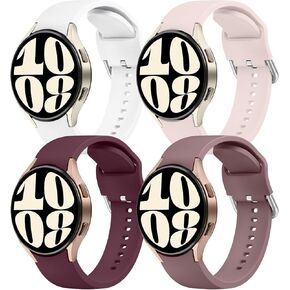 Meliya No Gap Bands Only Compatible with Samsung Galaxy Watch 4/5/6 Band 40mm 44m/Galaxy Watch 5 Pro Band 45mm/Watch 4 Classic Band 42mm 46mm/Watch 6 Classic Band 43mm 47mm, 20mm Soft Silicone Sport Bands for Women & Men