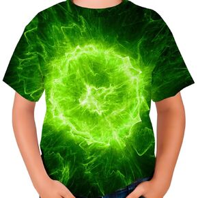 Boys Girls 3D Graphic Tees Unisex Short Sleeve T Shirt Novelty Neon Shirts for Boys 4-16 Years