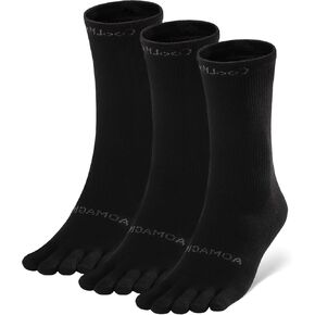 YABAIKE Toe Socks for Men Women Coolmax Running Socks 3 Pairs Athletic Crew Socks High Performance Five Finger Socks