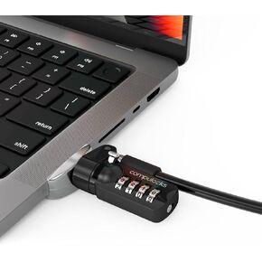 مهايئ قفل قفل من Maclocks Ledge وقفل كابل بمفتاح لـ 2021 M1 MacBook Pro 14 بوصة
