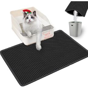 Cat Litter Mat Non-Slip Litter Trapping Mat 24x15 inch Doulbe Layer Urine and Water Proof Kitty Litter Box Mat