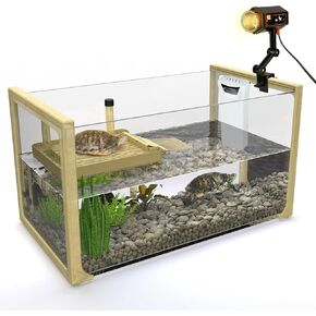 Turtle Aquarium Kit Series - New 2024 - Aquatic Turtle Tank with Filter and Light + Turtle Basking Platform, Small Turtle Tank for Baby & Juvenile Turtle, Perfect Turtle Starter Kit for Kids