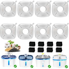 40 Pcs Cat Water Fountain Filters, 20 Pack Water Fountain Filters 20 Pack Pre-Filter Sponges For Veken Cat Water Fountain 67oz/2L, 95oz/2.8L,Pet Cat Water Fountain Filter Replacement Water Dispenser