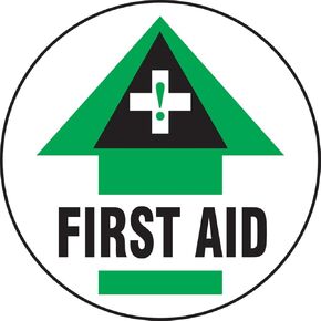 Accuform MFS713 Slip-Gard Adhesive Floor Sign, Legend "AED", 17" Height, 17" Diameter, Vinyl, Red/Black on White