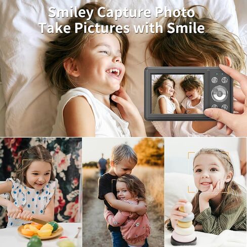 كاميرا رقمية، كاميرات رقمية FHD 1080P للأطفال والأولاد والبنات، كاميرا رقمية صغيرة الحجم للنقطة والتقاط مع تكبير 16X مضادة للاهتزاز وبطاقة 32 جيجابايت، كاميرا صغيرة للأطفال، باللون الأخضر in Kuwait