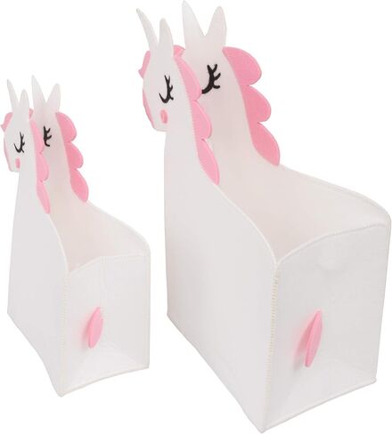 NoJo White Felt Llama Shaped 2Piece Nursery Storage Caddy Set, White, Tan in Saudi Arabia