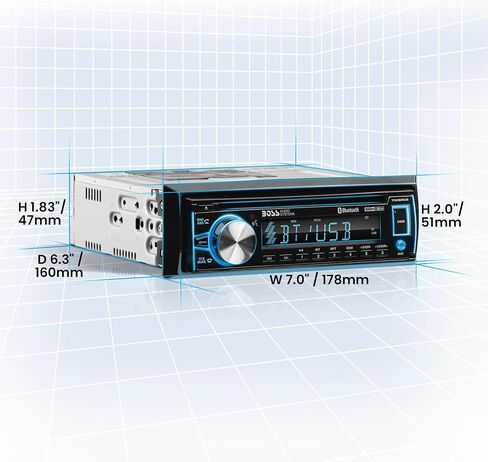 BOSS Audio Systems 750BRGB Single DIN Bluetooth Car Stereo, USB, AUX Input in Kuwait