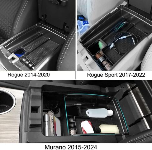 صندوق تخزين مسند الذراع لوحدة التحكم المركزية من VESUL متوافق مع نيسان ماكسيما 2016-2021 2022 ABS صينية إدراج منظم قفاز البليت in Kuwait