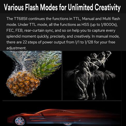 Godox TT685II-N TT685IIN Camera Flash for Nikon Flash Speedlight Speedlite | TTL 2.4G GN60 HSS 1/8000S,0.1-2.6s Recycle Time,330 Full Power Pops, TCM Instant Conversion, Quick-Release Lock in Kuwait