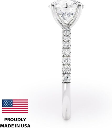 خاتم خطوبة مويسانيتي من 2 إلى 6 قيراط للنساء - 1/4 قيراط من الألماس الطبيعي المستدير - خاتم ذهب عيار 14 قيراط (G-H/SI، G-H/SI، cttw، DEW) مقاس وعد الزفاف من 4 إلى 11 صنع في الولايات المتحدة الأمريكية in Kuwait