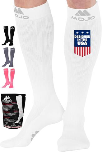 Mojo Premium Compression Socks - Boost Performance & Recovery with 20-30 mmHg Coolmax Support - Medical Quality Socks for Men & Women - Improve Circulation & Reduce Swelling - 1 Pair in Kuwait