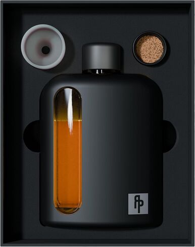 Ragproper Modern Glass Hip Flask - Durable Leather Covered Flask for Whiskey, Spirits, & Other Liquor - Ideal Glass Flask for Men & Women (Single Shot 100ml, Leather Dark Brown) in Saudi Arabia