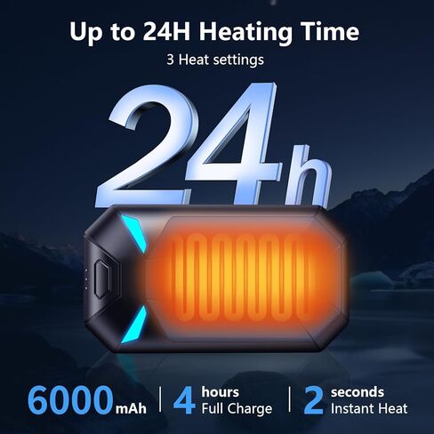 Hand Warmers Rechargeable 2 Pack,Electric Hand Warmers 8000mAh,20Hrs Long Safe Rechargeable Hand Warmer,Birthday Gifts for Men & Women, Hunting Gear,Camping Essentials,Travel Essentials in Saudi Arabia