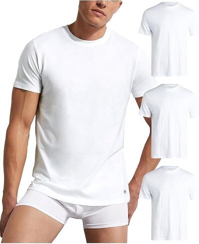 Kenneth Cole Men's Undershirt - 100% Cotton Short Sleeve T-Shirt - 3 Pack Plain White T-Shirt for Men, Crewneck/V-Neck (S-XL) in Saudi Arabia