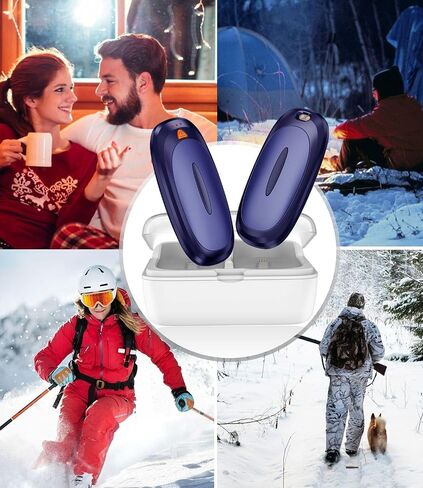 AI Hand Warmers Rechargeable 2 Pack,4000mAh Rechargeable Hand Warmer, with 10000mAh Charging Case, Protable Pocket Heater, Gifts for Christmas,Camping,Hunting in Saudi Arabia