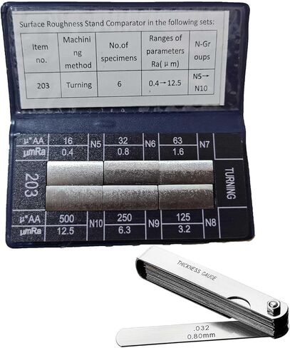 4Pcs Surface Roughness Comparators,Plain Grinding Test Block Ra0.1-0.8mm Microfinish Comparator,Surface Finish Comparator Set for Lathe Machinery Manufactur Teach (4pcs surface roughness comparators) in Saudi Arabia