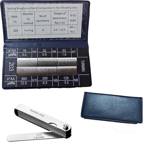 4Pcs Surface Roughness Comparators,Plain Grinding Test Block Ra0.1-0.8mm Microfinish Comparator,Surface Finish Comparator Set for Lathe Machinery Manufactur Teach (4pcs surface roughness comparators) in Saudi Arabia