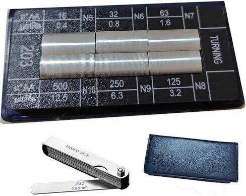 4Pcs Surface Roughness Comparators,Plain Grinding Test Block Ra0.1-0.8mm Microfinish Comparator,Surface Finish Comparator Set for Lathe Machinery Manufactur Teach (4pcs surface roughness comparators) in Saudi Arabia