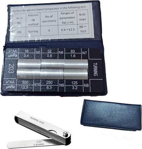 4Pcs Surface Roughness Comparators,Plain Grinding Test Block Ra0.1-0.8mm Microfinish Comparator,Surface Finish Comparator Set for Lathe Machinery Manufactur Teach (4pcs surface roughness comparators) in Saudi Arabia