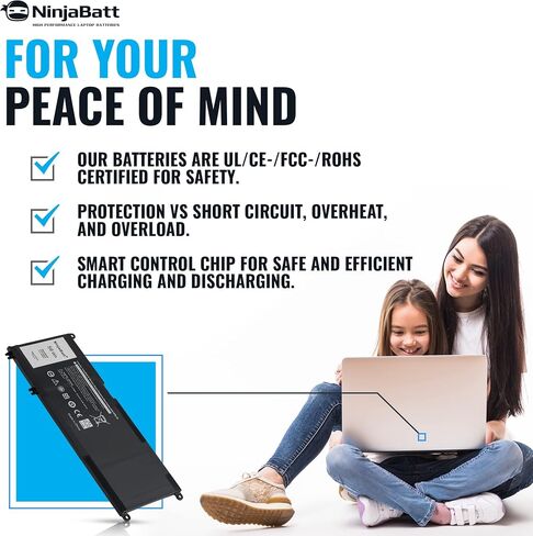 NinjaBatt Battery F3YGT for Dell Latitude 7480 7490 7280 7290 7380 7390 7000 12 13 14 Series DM3WC P29S002 P73G002 DM6WC 2X39G KG7VF 451-BBYE 453-BBCF - High Performance [7.6V/60Wh] in Saudi Arabia