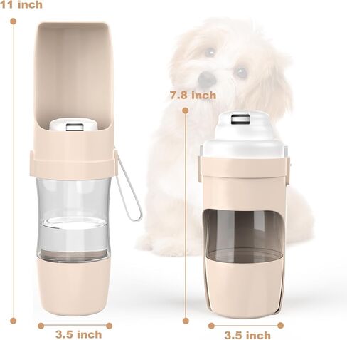 زجاجة مياه محمولة للكلاب - مياه للسفر قابلة للطي مع حاوية طعام، زجاجة مياه مضادة للتسرب وخفيفة الوزن للكلاب، عناصر إكسسوارات للكلاب، خفيفة الوزن ومريحة للاستخدام في الهواء الطلق (رمادي، صغير) in Kuwait