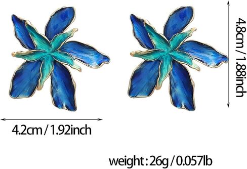 Colorful Dripping Oil Flower Floral Enamel Statement Stud Earrings Jewelry for Women Girls in Saudi Arabia