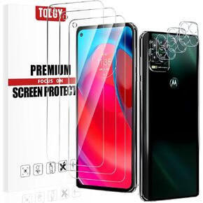 TQLGY 3 Pack Screen Protector for Motorola Moto G Stylus 5G 2021 with 3 Pack Camera Lens Protector, Tempered Glass, 9H Hardness - HD - Bubble Free - Anti-Scratch - Easy Installation