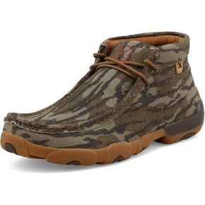 Twisted X Men’s Casual Chukka Boot - Driving Moc Handcrafted with Full-Grain Leather Upper, Rubber Outsole, Composite Insole, and Removable Footbed, Peanut, 10.5(M)