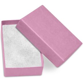 Novel Box® Made in USA Jewelry Gift Box in Pink Kraft with Removable Cotton Pad 2.5X1.8X1 (Pack of 25) + Custom NB Pouch
