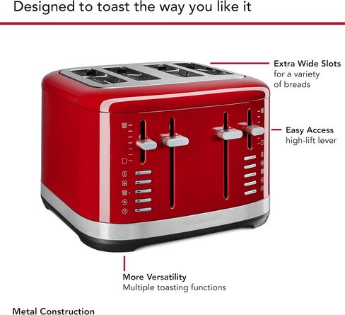 KitchenAid 4 Slice Toaster, KMT4109SX, Brushed Stainless Steel in Kuwait