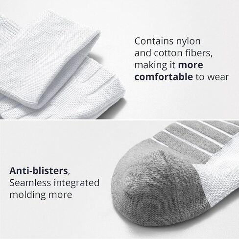 AKASO 2 Pairs Ultralight Running Socks, Crew Coolmax Cotton Athletic Sport Quarter Hiking & Running Socks for Men & Women(Grey L) in Kuwait