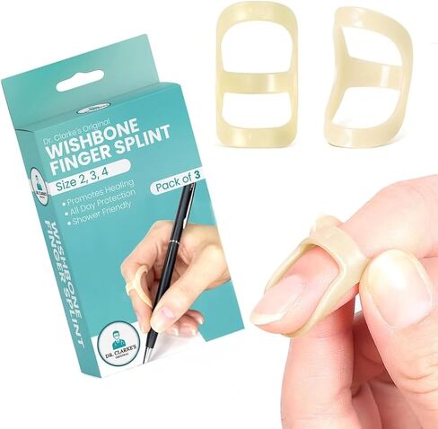 Dr. Clarke's Original Wishbone Finger Splints - Size 7, 8, 9 - 3 Pack - Finger Splint, Thumb Splint, Trigger Finger Splint For Thumb, Middle, Pinky or Ring Finger - Finger Hand Brace for Arthritis, in Saudi Arabia