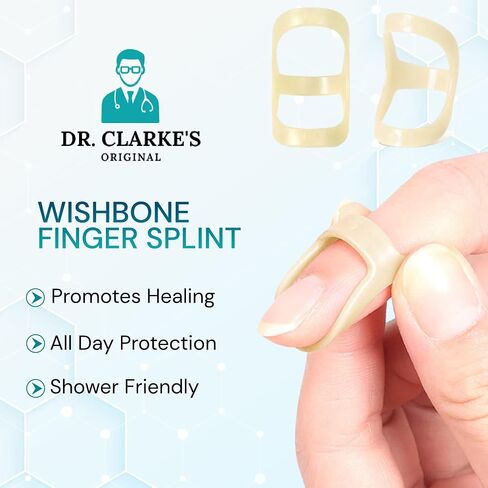 Dr. Clarke's Original Wishbone Finger Splints - Size 7, 8, 9 - 3 Pack - Finger Splint, Thumb Splint, Trigger Finger Splint For Thumb, Middle, Pinky or Ring Finger - Finger Hand Brace for Arthritis, in Saudi Arabia