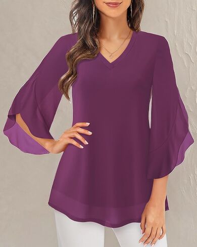 بلوزات وقمصان نسائية بأكمام 3/4 من Timeson وقمصان كاجوال للسيدات للعمل in Kuwait