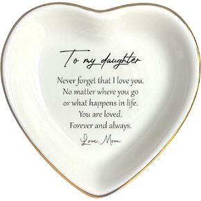 HatafaFurni To My Daughter Gift, Ceramic Ring Dish For Girl Bride From Mom, Jewelry Dish, Jewelry Holder, Trinket Tray, Birthday Gift, Daughter Present, Wedding Gift, Mother And Daughter,