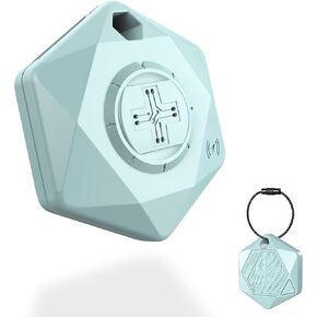 Swissdigital Design Work with Apple Find My Bluetooth Locator Keychain 2pc - for Accompany Luggage, Keys and Personal Effects - Glacier