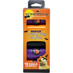 Biobase Halloween-Themed Pet Poop Bag Refills: 10 Rolls - 120 Refills