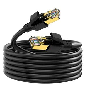 Cat 8 Ethernet Cable 1.5FT 3FT 5FT 10FT 15FT 30FT 35FT Heavy Duty High Speed Internet Network Cable 26AWG 40Gbps 2000Mhz, Professional LAN Cable Shielded in Wall,Indoor&Outdoor (15FT)
